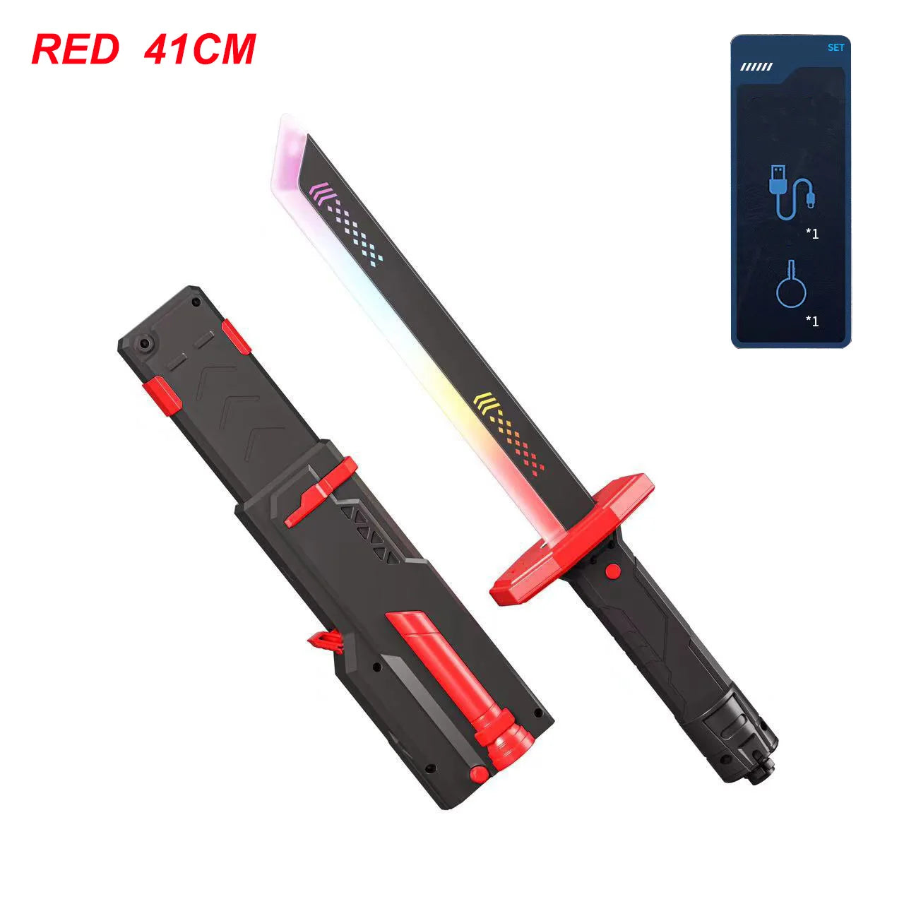 Colorful Glowing Light Sword – 7-Color LED Toy with Spark & Smoke Effect