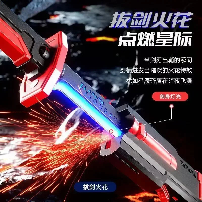 Colorful Glowing Light Sword – 7-Color LED Toy with Spark & Smoke Effect