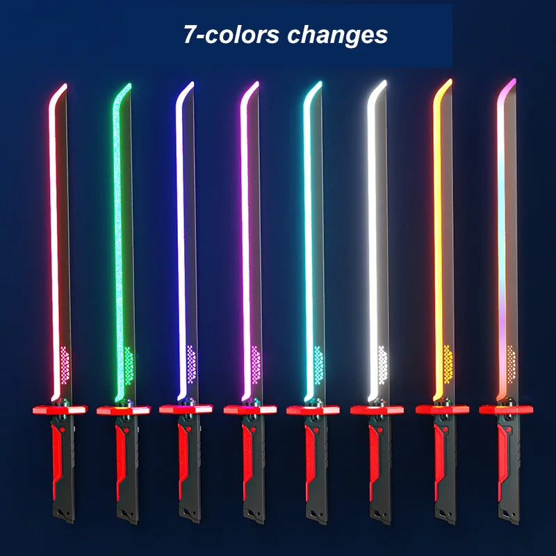 Colorful Glowing Light Sword – 7-Color LED Toy with Spark & Smoke Effect