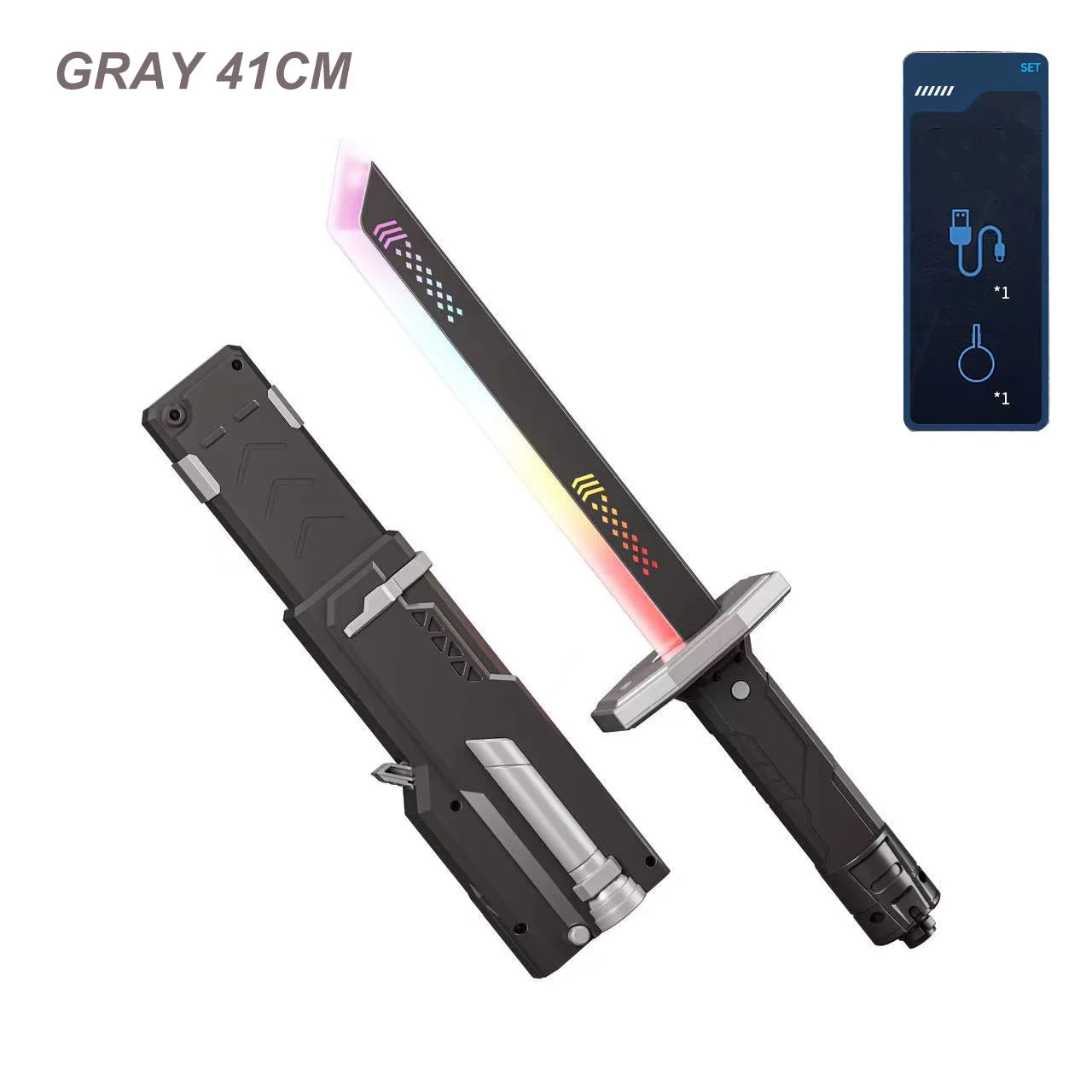 Colorful Glowing Light Sword – 7-Color LED Toy with Spark & Smoke Effect