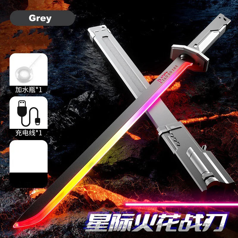 Colorful Glowing Light Sword – 7-Color LED Toy with Spark & Smoke Effect