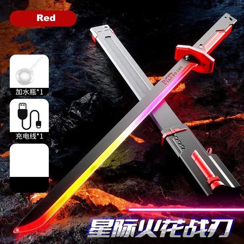 Colorful Glowing Light Sword – 7-Color LED Toy with Spark & Smoke Effect